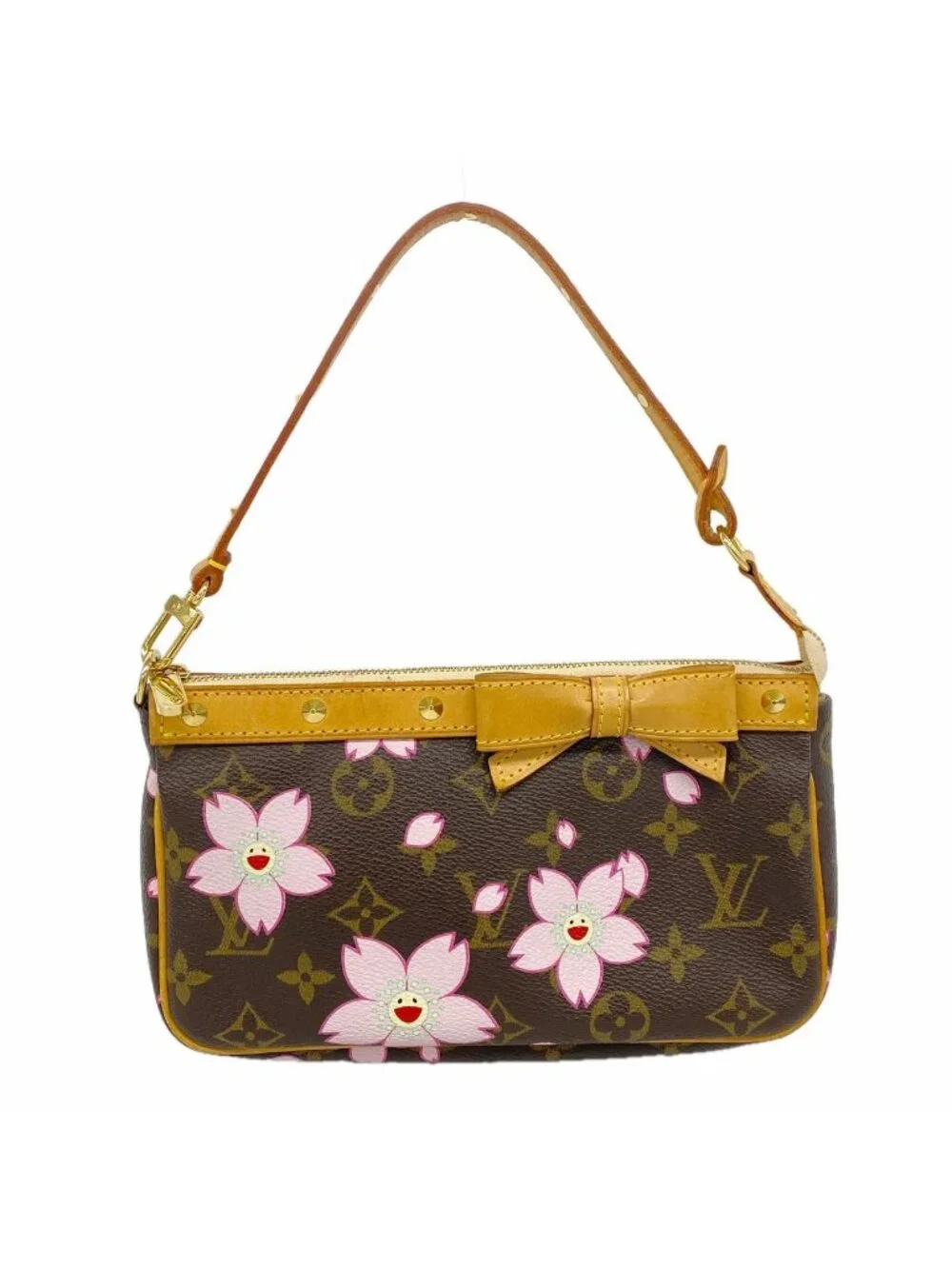 Louis Vuitton Pouch Monogram Cherry Blossom Pochette Accessoires Brown Takashi
